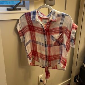 Rails Plaid Short Sleeve Button Down Top